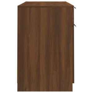 vidaXL Desk with Side Cabinet Brown Oak Engineered Wood