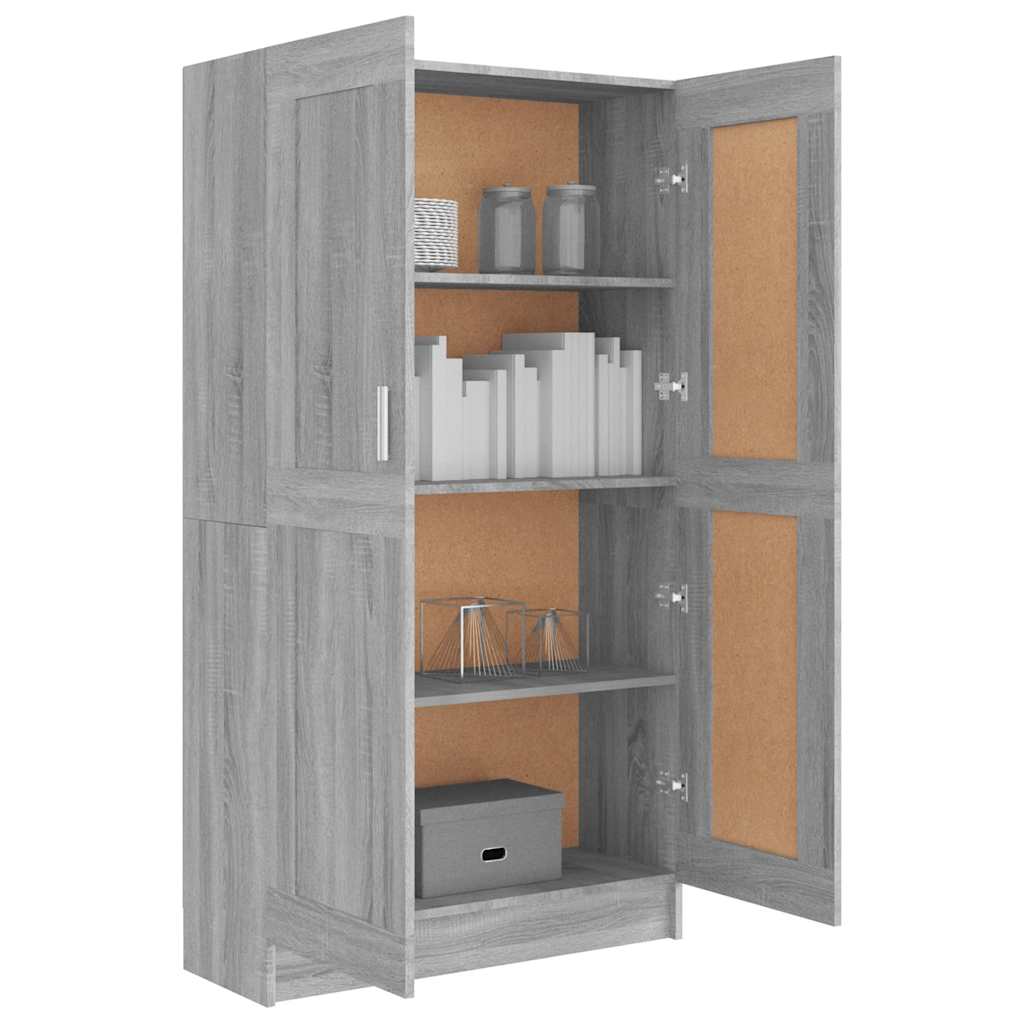 vidaXL Book Cabinet Grey Sonoma 82,5x30,5x150 cm Engineered Wood
