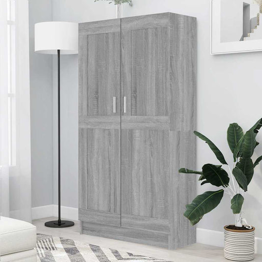 vidaXL Book Cabinet Grey Sonoma 82,5x30,5x150 cm Engineered Wood