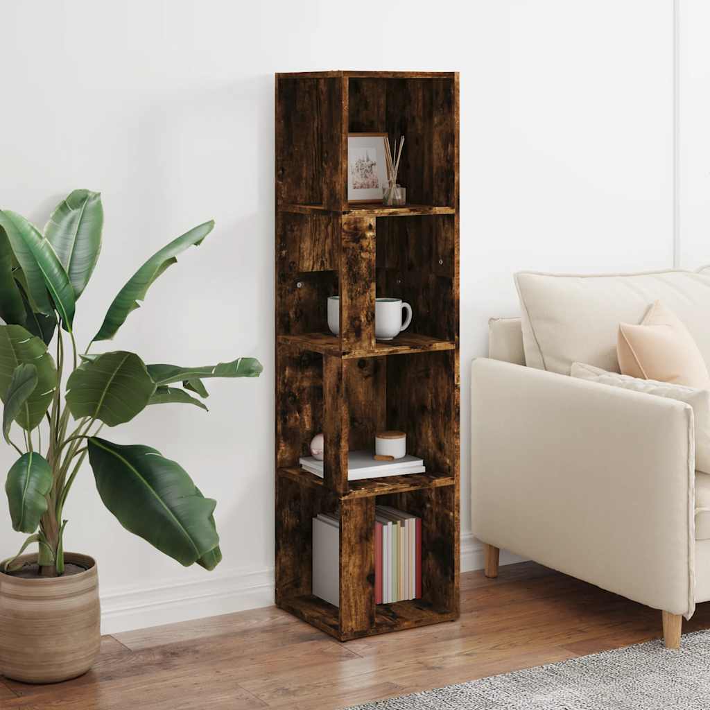 vidaXL Corner Cabinet Smoked Oak 33x33x132 cm Engineered Wood
