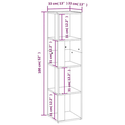 vidaXL Corner Cabinet Smoked Oak 33x33x132 cm Engineered Wood