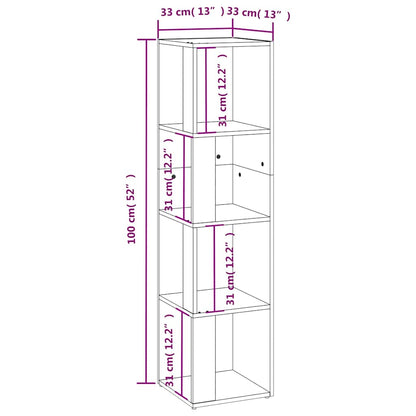 vidaXL Corner Cabinet Smoked Oak 33x33x132 cm Engineered Wood