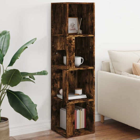 vidaXL Corner Cabinet Smoked Oak 33x33x132 cm Engineered Wood