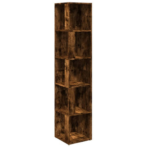 vidaXL Corner Cabinet Smoked Oak 33x33x164.5 cm Engineered Wood