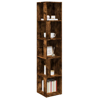 vidaXL Corner Cabinet Smoked Oak 33x33x164.5 cm Engineered Wood