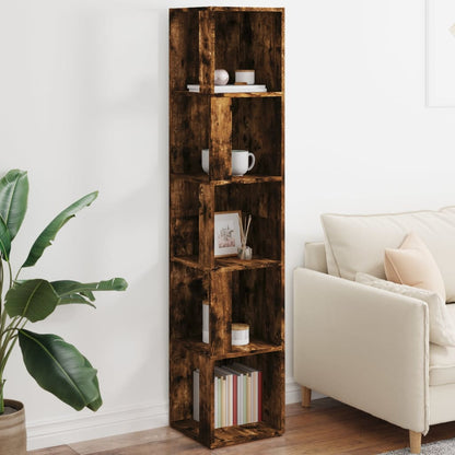 vidaXL Corner Cabinet Smoked Oak 33x33x164.5 cm Engineered Wood