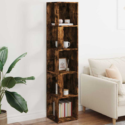 vidaXL Corner Cabinet Smoked Oak 33x33x164.5 cm Engineered Wood