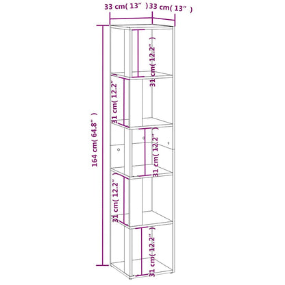 vidaXL Corner Cabinet Grey Sonoma 33x33x164.5 cm Engineered Wood