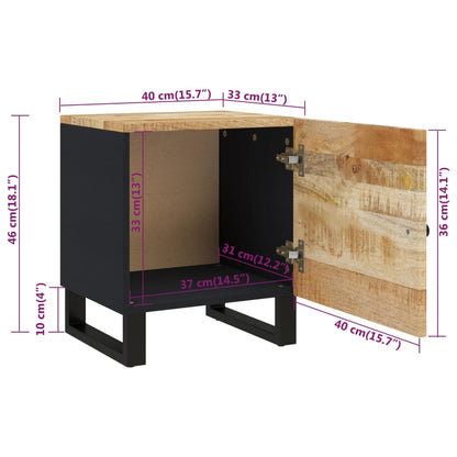 vidaXL Bedside Cabinet 40x33x46 cm Solid Wood Mango