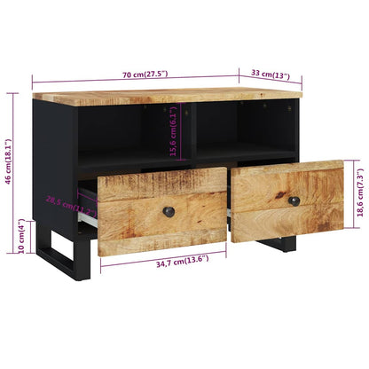 vidaXL TV Cabinet 70x33x46cm Solid Wood Mango
