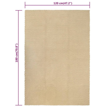 vidaXL Rug Rectangular Natural 120x180 cm Cotton