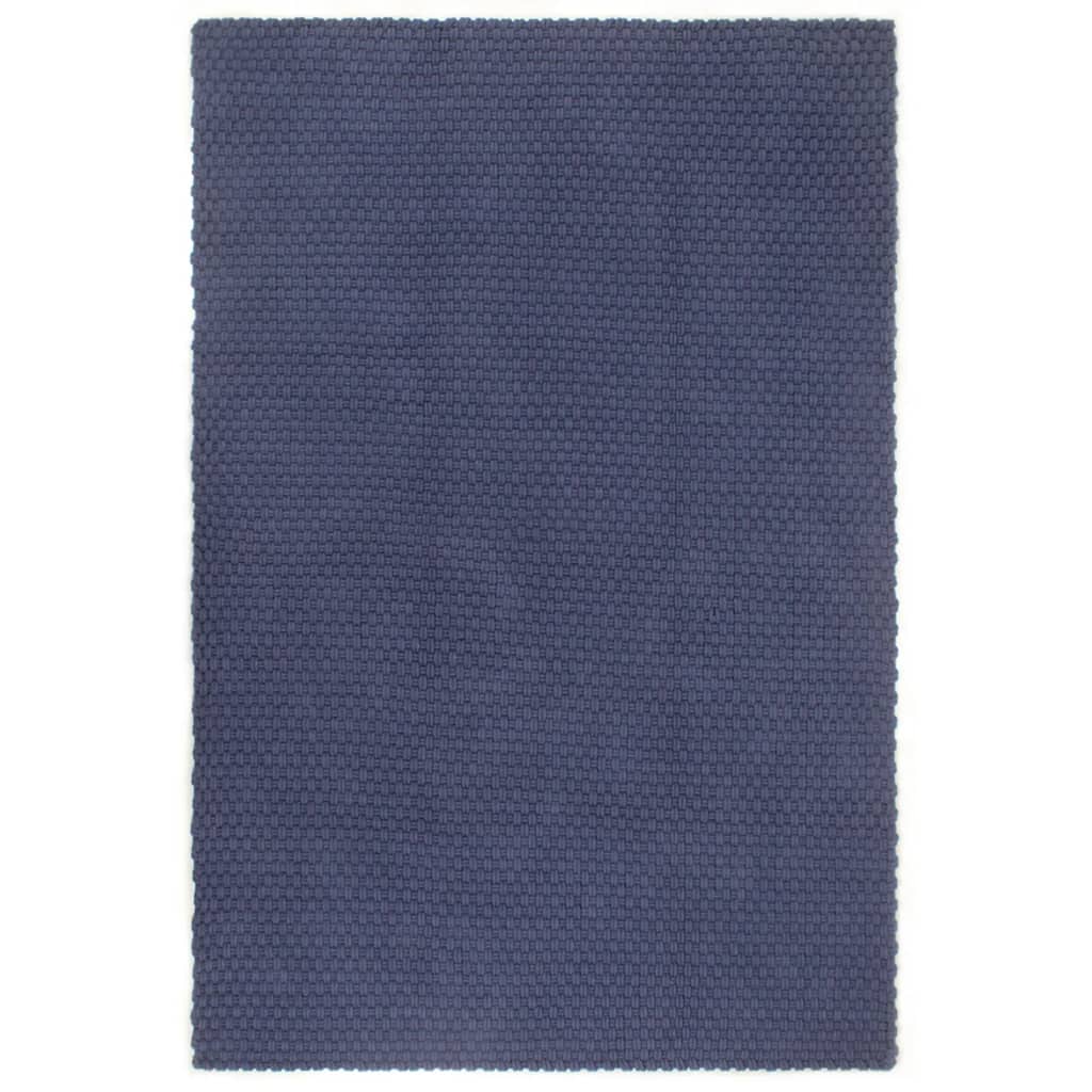 vidaXL Rug Rectangular Navy Blue 180x250 cm Cotton