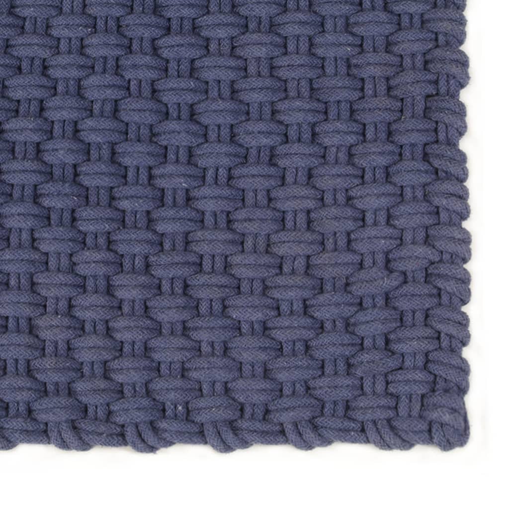 vidaXL Rug Rectangular Navy Blue 180x250 cm Cotton