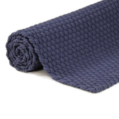 vidaXL Rug Rectangular Navy Blue 180x250 cm Cotton