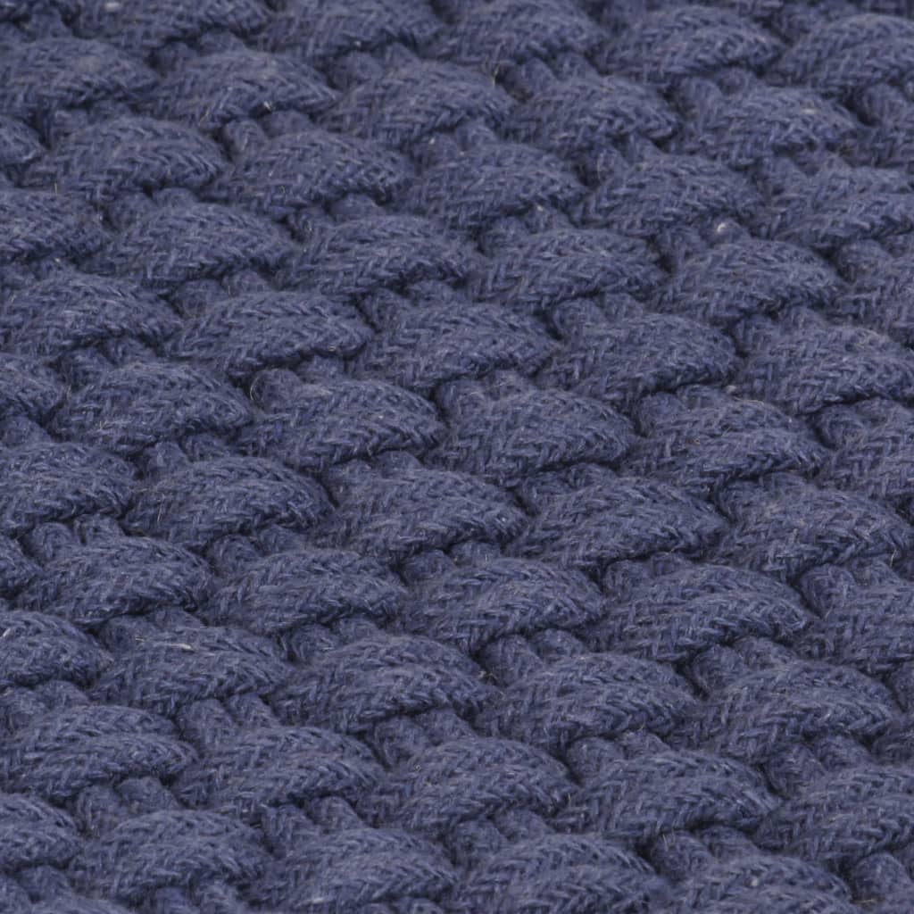 vidaXL Rug Rectangular Navy Blue 180x250 cm Cotton