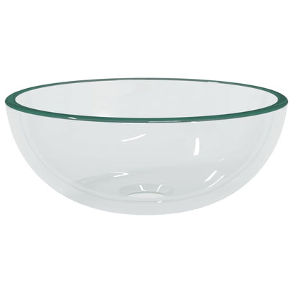 vidaXL Basin Tempered Glass 30x12 cm Transparent
