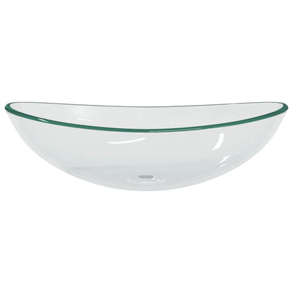 vidaXL Basin Tempered Glass 54.5x35x15.5 cm Transparent
