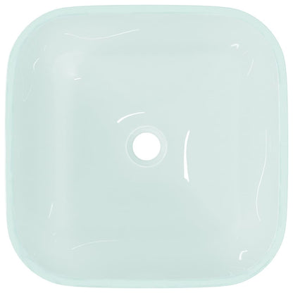 vidaXL Basin Glass 42x42x14 cm Frosted