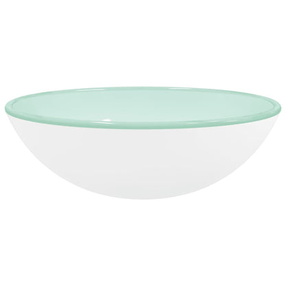vidaXL Basin Tempered Glass 42x14 cm White