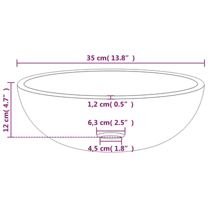 vidaXL Basin Tempered Glass 35x12 cm White