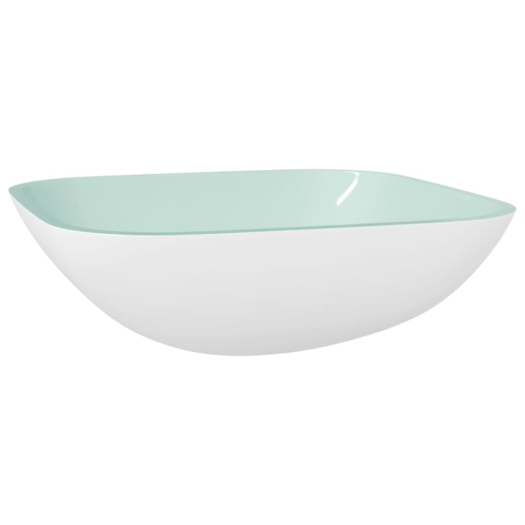 vidaXL Basin Glass 42x42x14 cm White