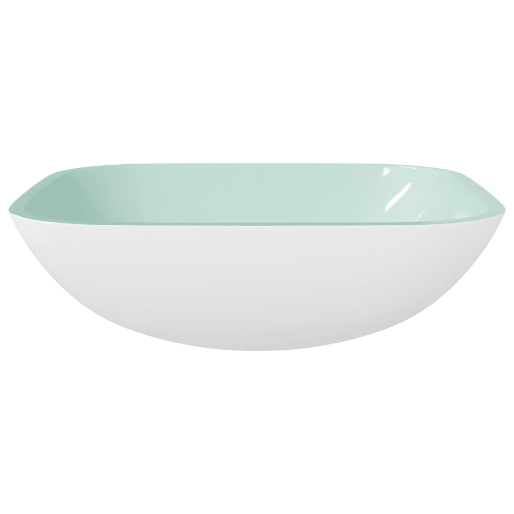 vidaXL Basin Glass 42x42x14 cm White