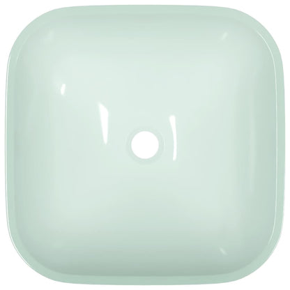 vidaXL Basin Glass 42x42x14 cm White