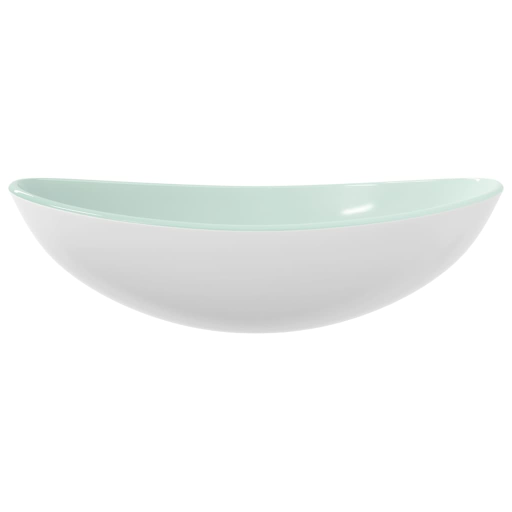vidaXL Basin Tempered Glass 54.5x35x15.5 cm White