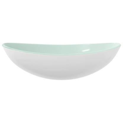 vidaXL Basin Tempered Glass 54.5x35x15.5 cm White