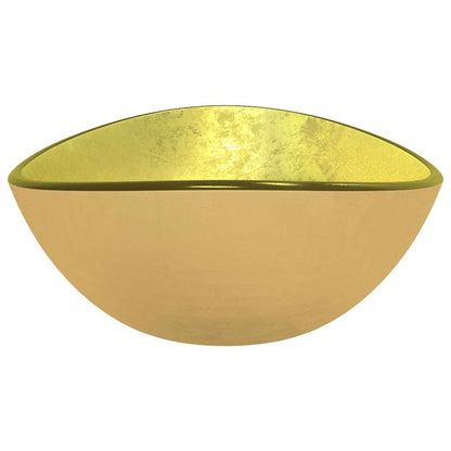 vidaXL Basin Tempered Glass 54,5x35x15,5 cm Gold