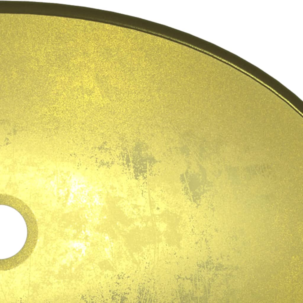 vidaXL Basin Tempered Glass 54.5x35x15.5 cm Gold
