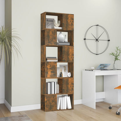 vidaXL Book Cabinet/Room Divider Smoked Oak 60x24x186 cm