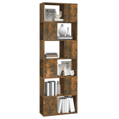 vidaXL Book Cabinet/Room Divider Smoked Oak 60x24x186 cm