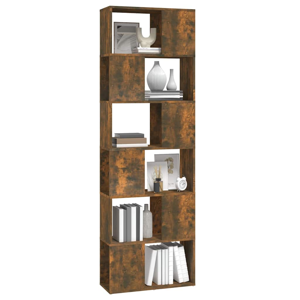 vidaXL Book Cabinet/Room Divider Smoked Oak 60x24x186 cm