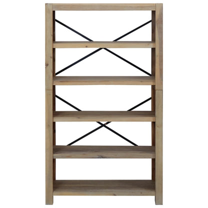vidaXL 5-Tier Bookcase 80x30x140 cm Solid Wood Acacia