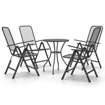 vidaXL Garden Dining Set | Anthracite | Expanded metal mesh | Compact | Foldable