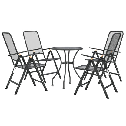 vidaXL Garden Dining Set | Anthracite | Expanded metal mesh | Compact | Foldable