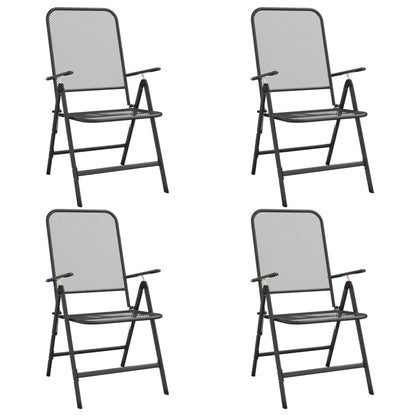 vidaXL Garden Dining Set | Anthracite | Expanded metal mesh | Compact | Foldable
