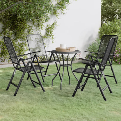 vidaXL Garden Dining Set | Anthracite | Expanded metal mesh | Compact | Foldable
