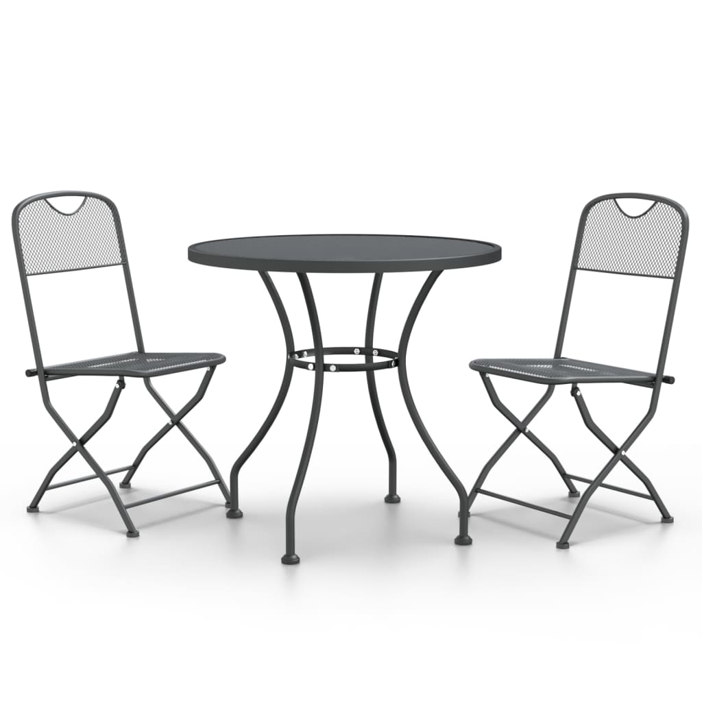 vidaXL Garden Dining Set | Anthracite | Expanded metal mesh with e-coating
