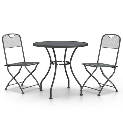 vidaXL Garden Dining Set | Anthracite | Expanded metal mesh with e-coating