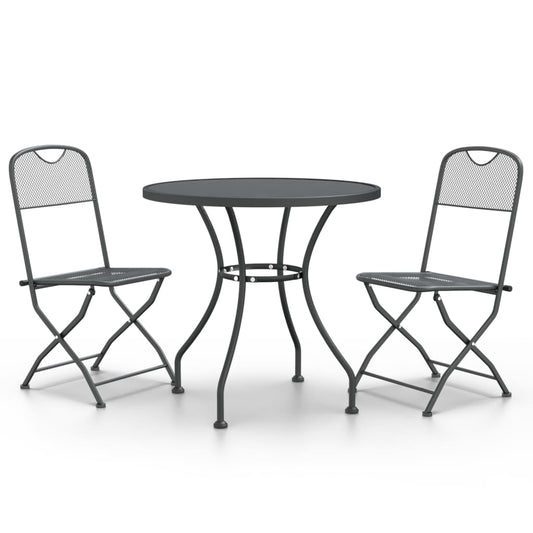 vidaXL Garden Dining Set | Anthracite | Expanded metal mesh with e-coating