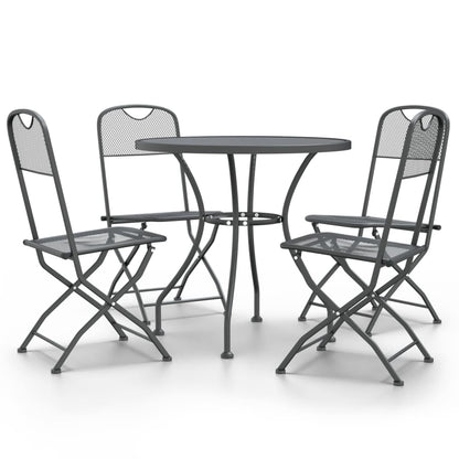 vidaXL Garden Dining Set | Anthracite | Expanded metal mesh | Medium | Foldable