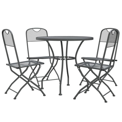 vidaXL Garden Dining Set | Anthracite | Expanded metal mesh | Medium | Foldable