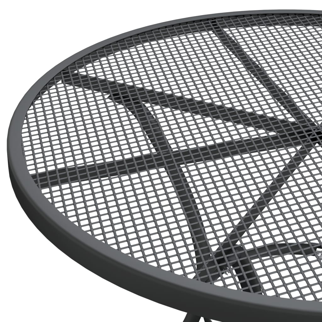 vidaXL Garden Dining Set | Anthracite | Expanded metal mesh | Medium | Foldable