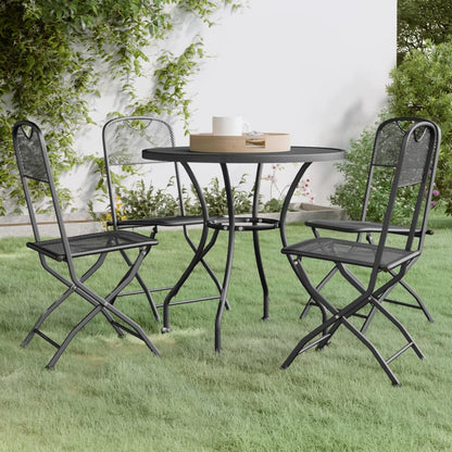 vidaXL Garden Dining Set | Anthracite | Expanded metal mesh | Medium | Foldable