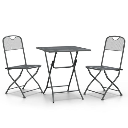 vidaXL Garden Dining Set | Anthracite | Expanded metal mesh | Small |  Foldable
