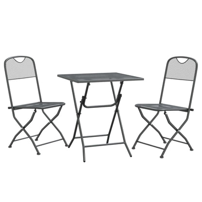 vidaXL Garden Dining Set | Anthracite | Expanded metal mesh | Small |  Foldable