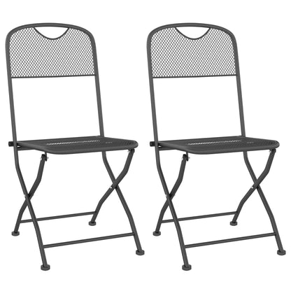 vidaXL Garden Dining Set | Anthracite | Expanded metal mesh | Small |  Foldable