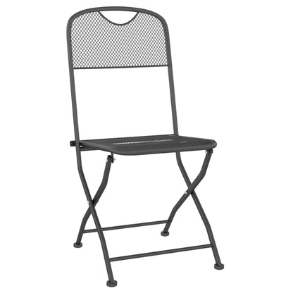 vidaXL Garden Dining Set | Anthracite | Expanded metal mesh | Small |  Foldable